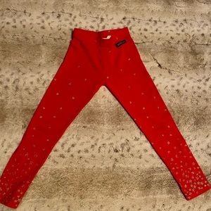 Super cute Matilda Jane girls red star leggings!